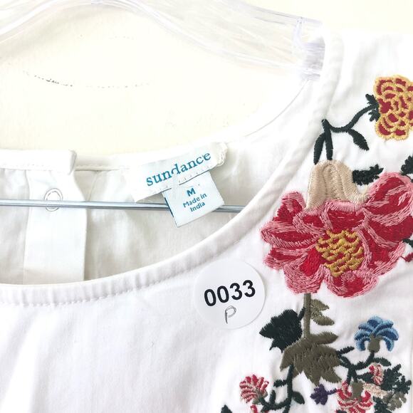 Sundance Peplum Embroidered Sleeveless Blouse Size M - Picture 9 of 10